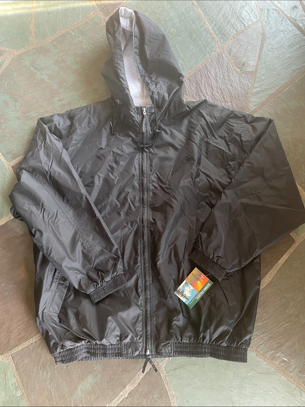 Black Hooded Windbreaker Jacket